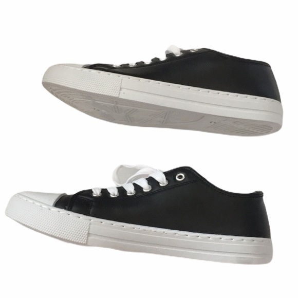 QUPID black faux leather sneakers - Picture 1 of 8